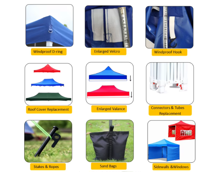expandable canopy tent Accessory System, Flexible Adaptation to Different Solutions