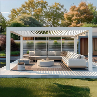 White Aluminum Pergola