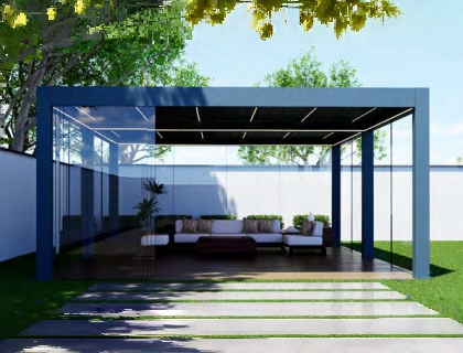 Aluminum Pergola with Glass