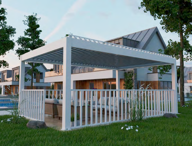 Aluminum Pergola with Fence