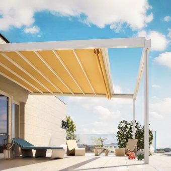 aluminum pergola with canopy