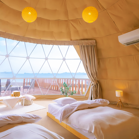 Foerstine glamping geodesic dome inside