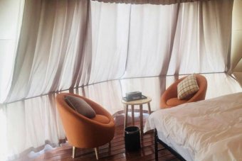 Double Rails Curtain for Geodesic Dome