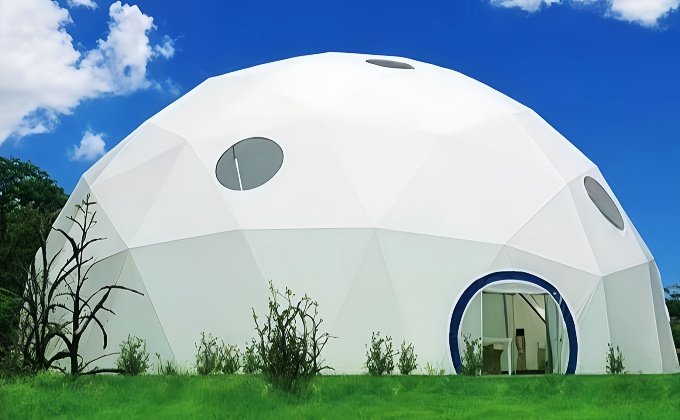 Geodesic Dome with Full White Cover
