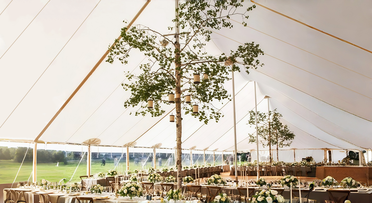 Faux Tree Tent Poles for wedding tents