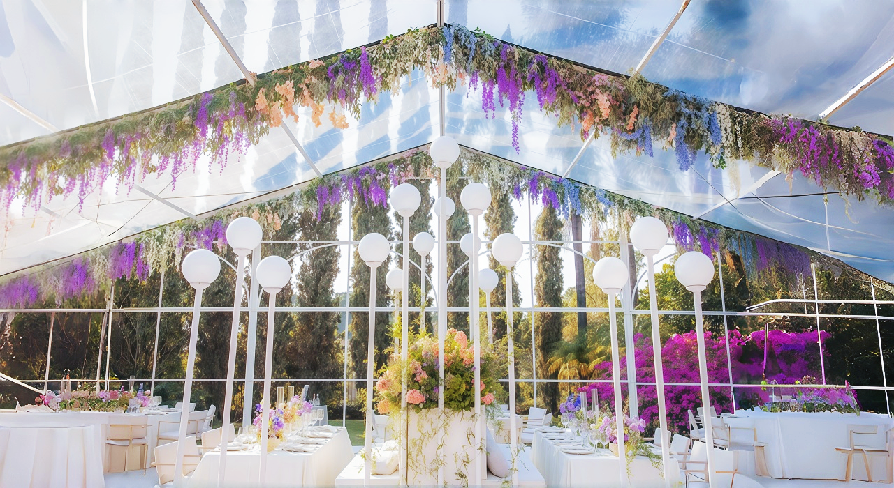 Abstract Dried Flowers for wedding tent decorations