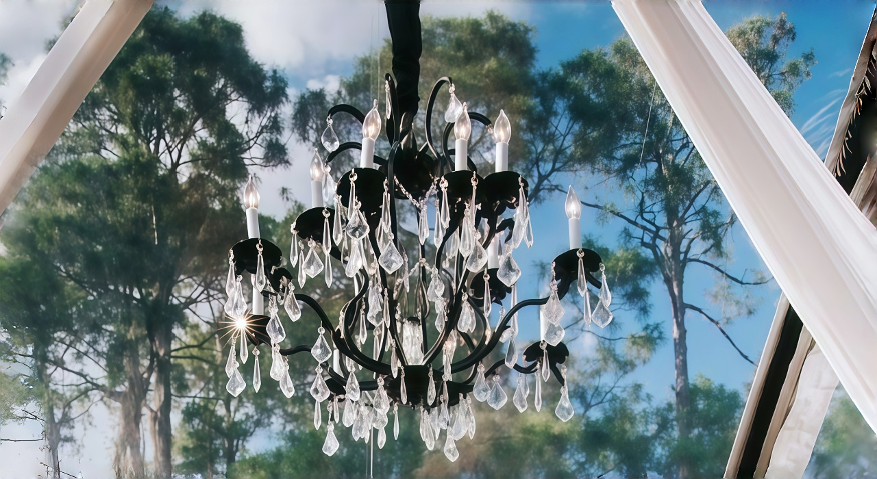 Iron Chandeliers for wedding tent decorations