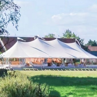 White Pole Wedding Tent