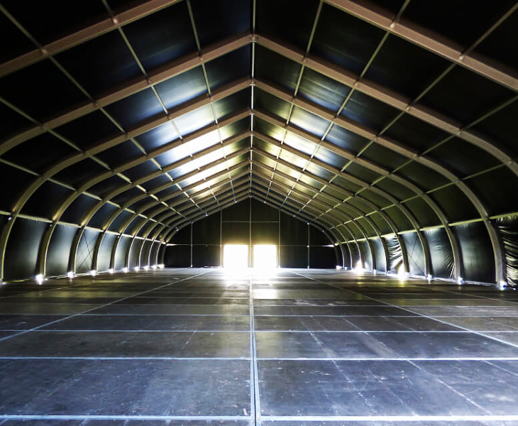 curve tents with Space Optimization for Flexible Layout