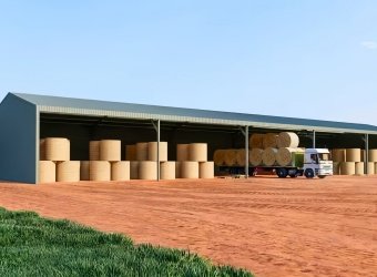 Semi-Open Hay Storage Tent