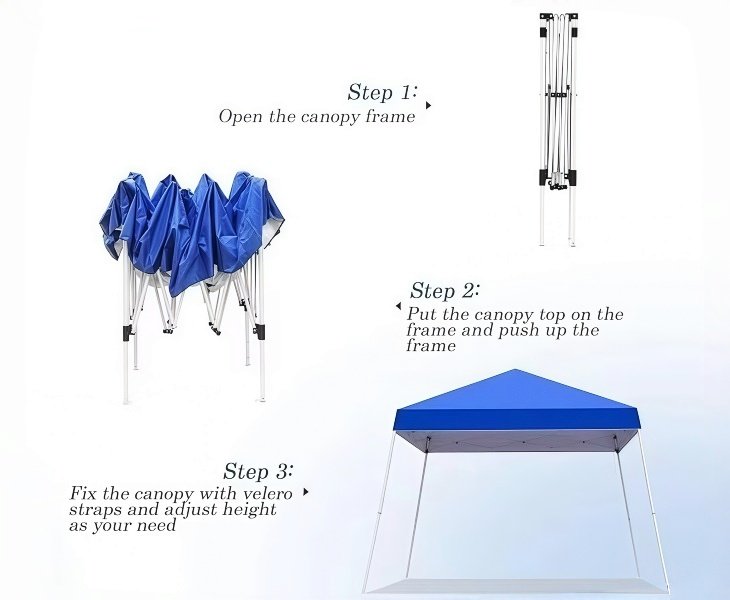 Quick Setup by a Single Person for 10x10 canopy tents