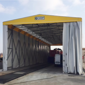 Retractable Tunnel Tent For Construction