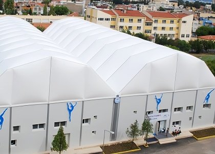 industrial storage polygon tent in Africa