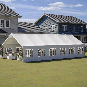 A-frame canvas wedding tent