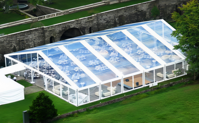 15x30m Clear Aluminum Tent for a Wedding Venue in France