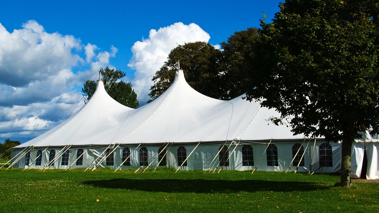 Large white party tent