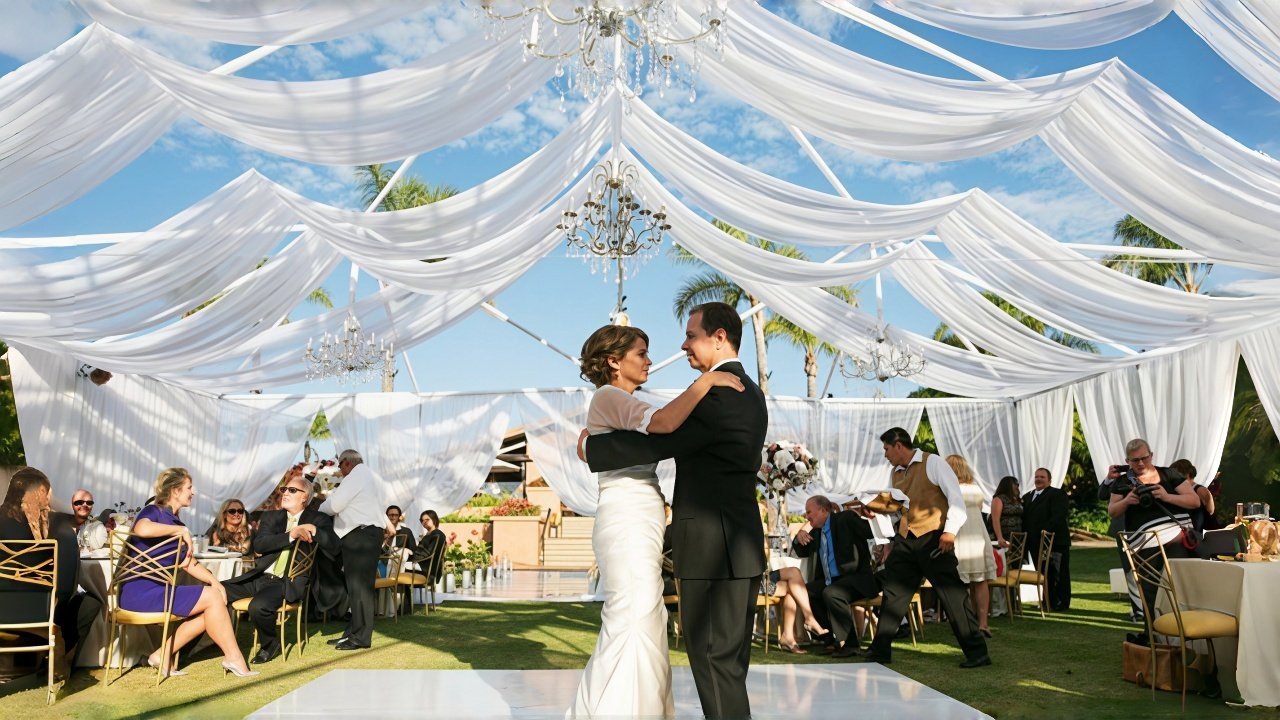 open wedding tent